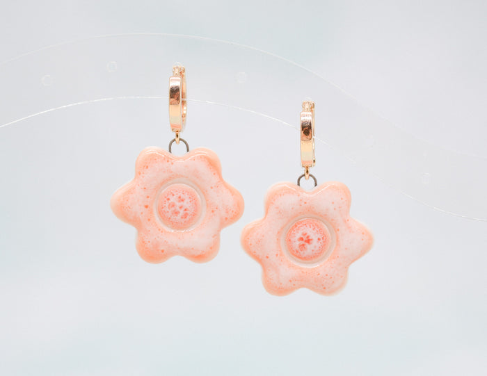 Orange Daisy Earrings