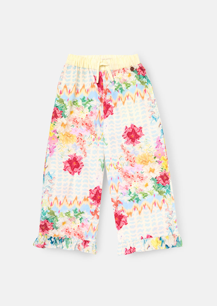 Orla Multi Print Frill Hem Trousers