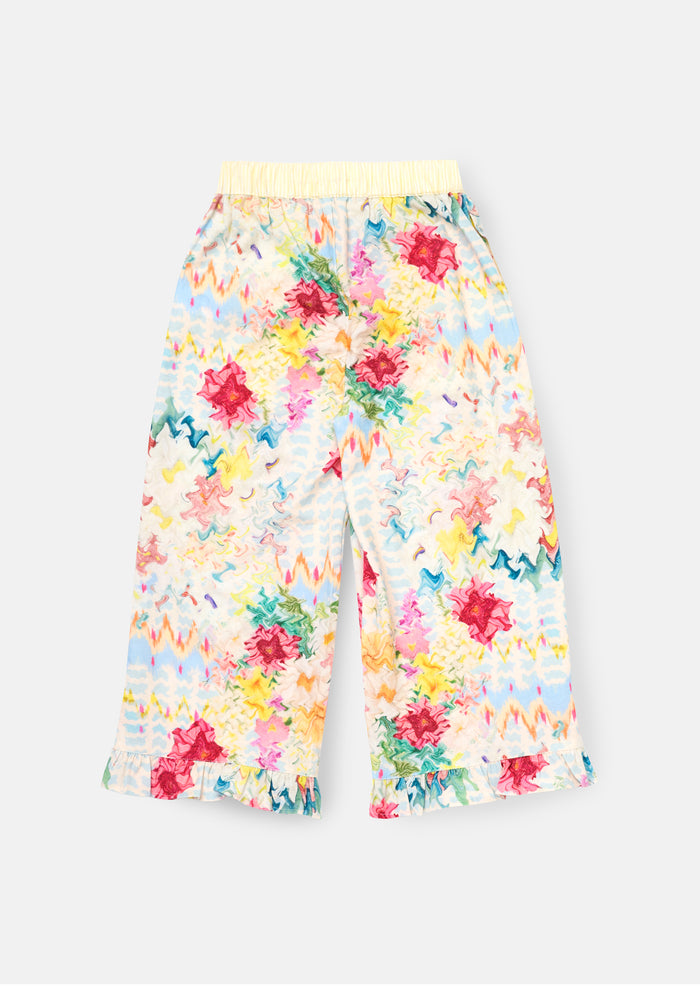Orla Multi Print Frill Hem Trousers