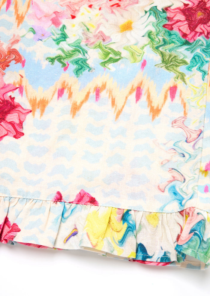 Orla Multi Print Frill Hem Trousers