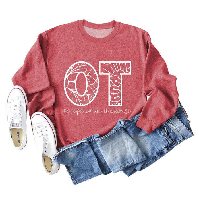 Red sweater (white font) / S