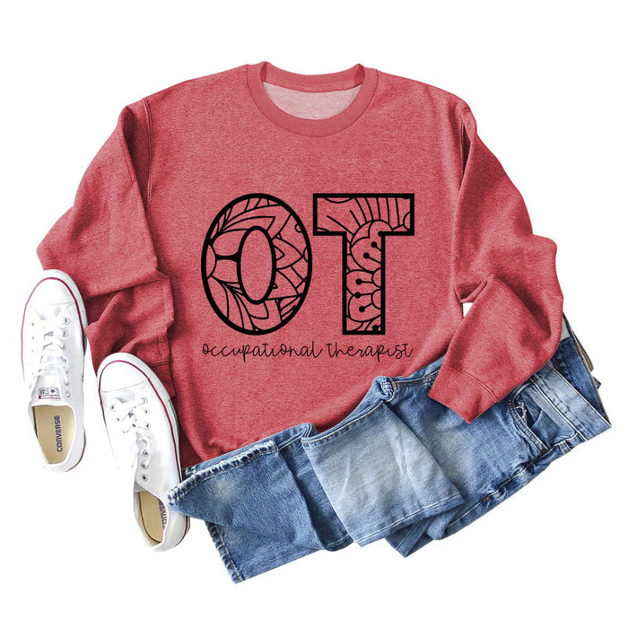 Red sweater (black font) / S