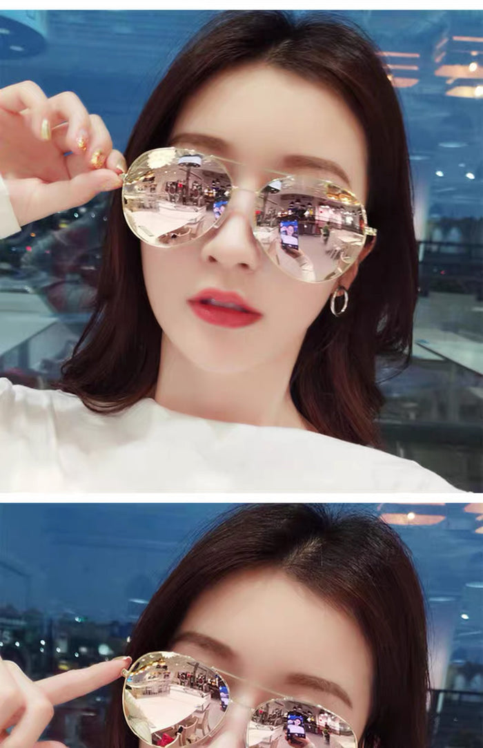 UV Protection Polarized Driving Glasses, Trendy Round Face Aviator Glasses - main