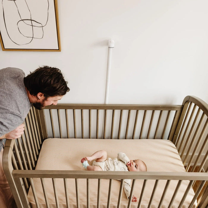 Wooden baby crib from Owlet Cam 2 White perfect for your little one and Toshi baby romper