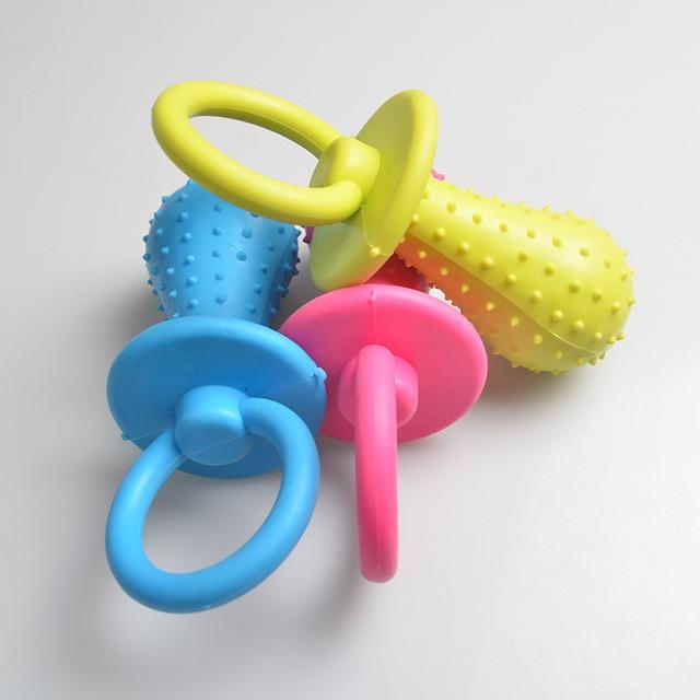 Pacifier Shape Dog Teething Chew Toy Toys Pet Clever