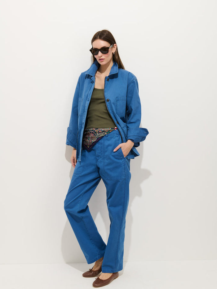 Painter Jacket in Herringbone - Washed Cobalt