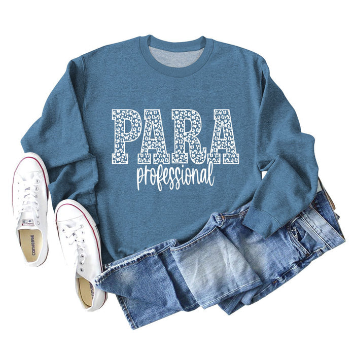 Blue sweater (white font) / S