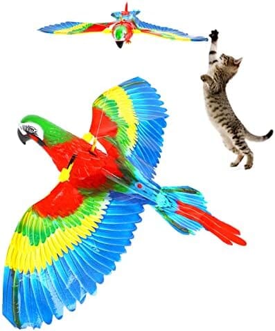 Parrot Interactive Hanging Spinning Electric Toy Bird for Cats Cat Toys Pet Clever