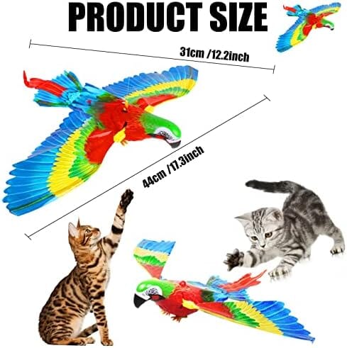 Parrot Interactive Hanging Spinning Electric Toy Bird for Cats Cat Toys Pet Clever