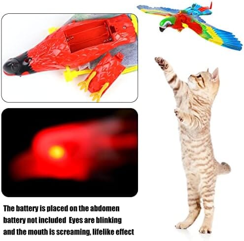 Parrot Interactive Hanging Spinning Electric Toy Bird for Cats Cat Toys Pet Clever