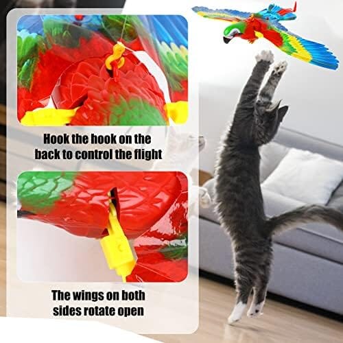 Parrot Interactive Hanging Spinning Electric Toy Bird for Cats Cat Toys Pet Clever