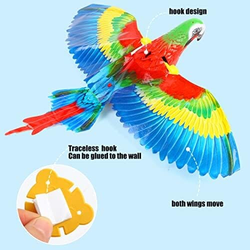 Parrot Interactive Hanging Spinning Electric Toy Bird for Cats Cat Toys Pet Clever