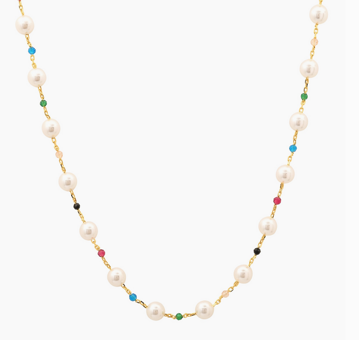 Pearl and Multi Stone Necklace