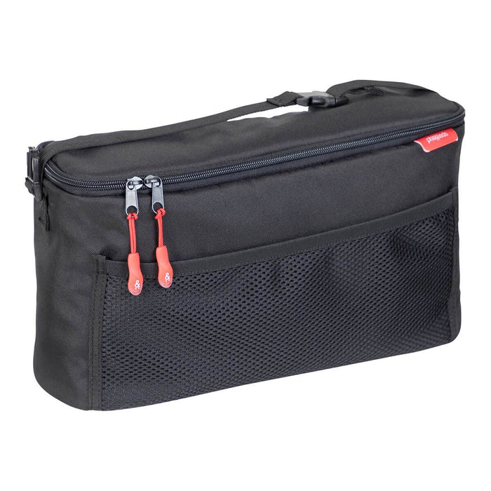 Black zippered lunch bag with mesh pocket for Phil&Teds Caddy and Toshi Baby Romper