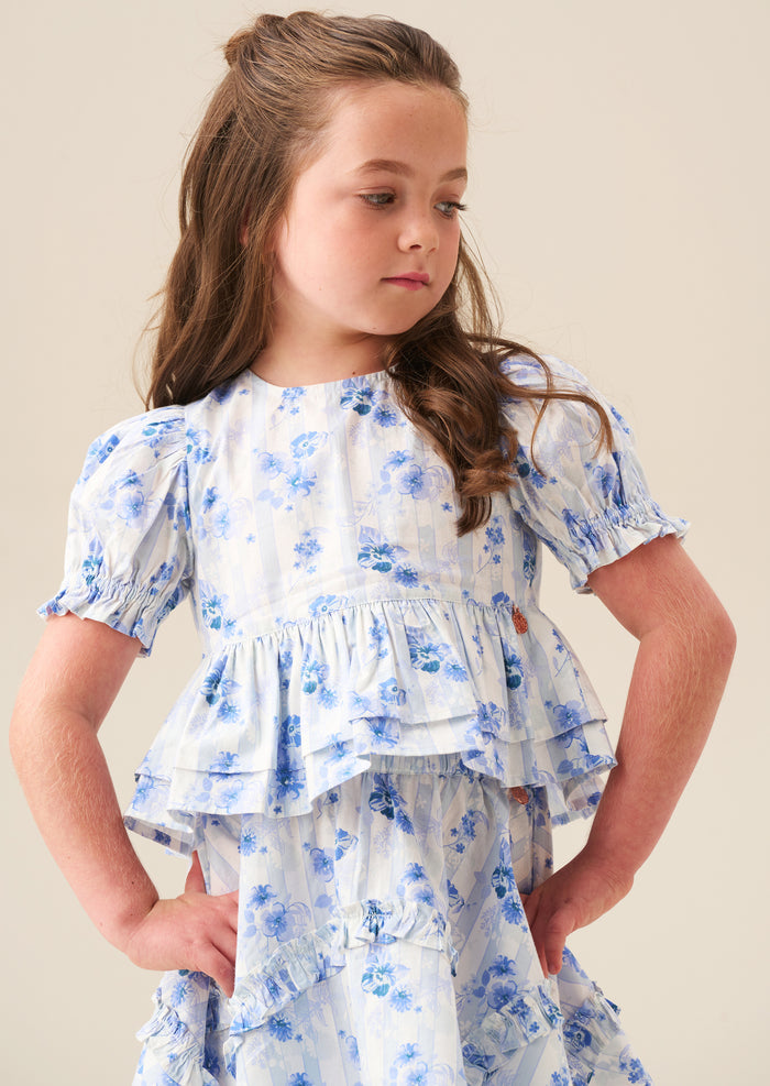 Pia Floral Tie Detail Peplum Top