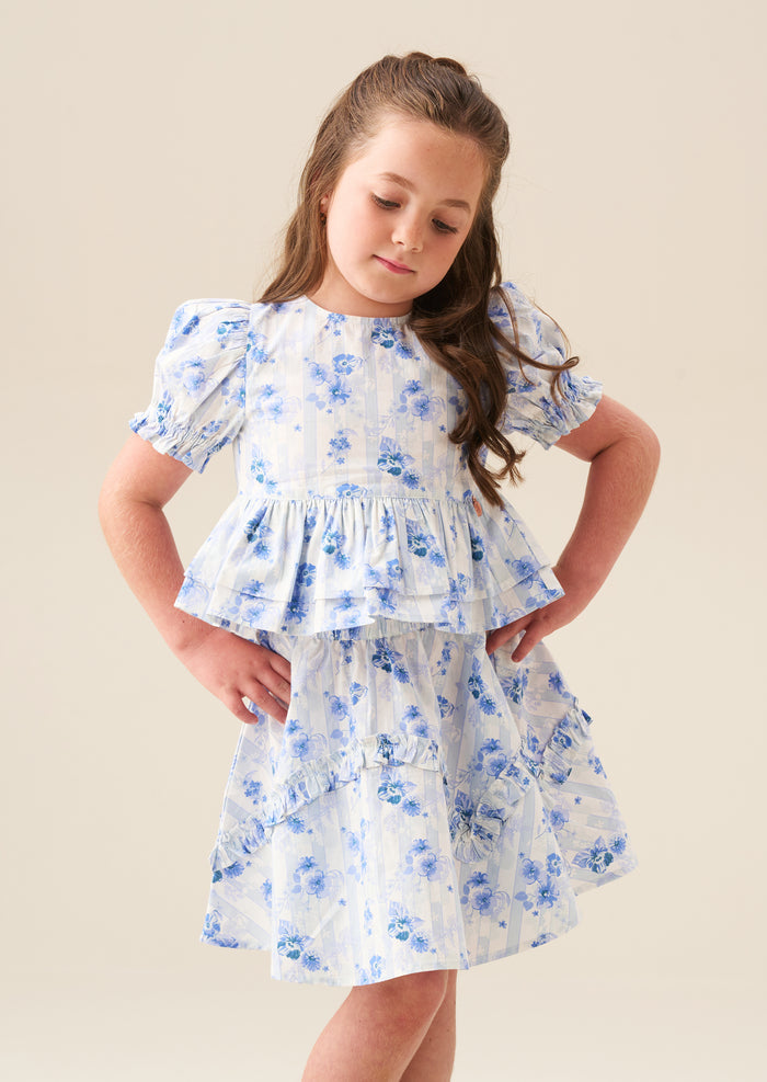 Pia Floral Tie Detail Peplum Top