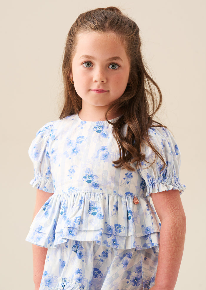 Pia Floral Tie Detail Peplum Top