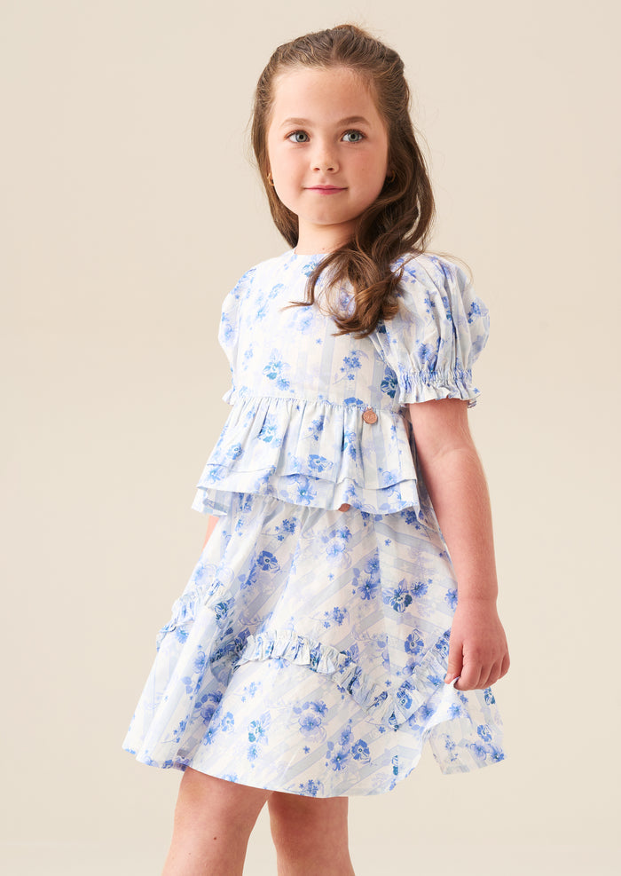 Pia Floral Tie Detail Peplum Top