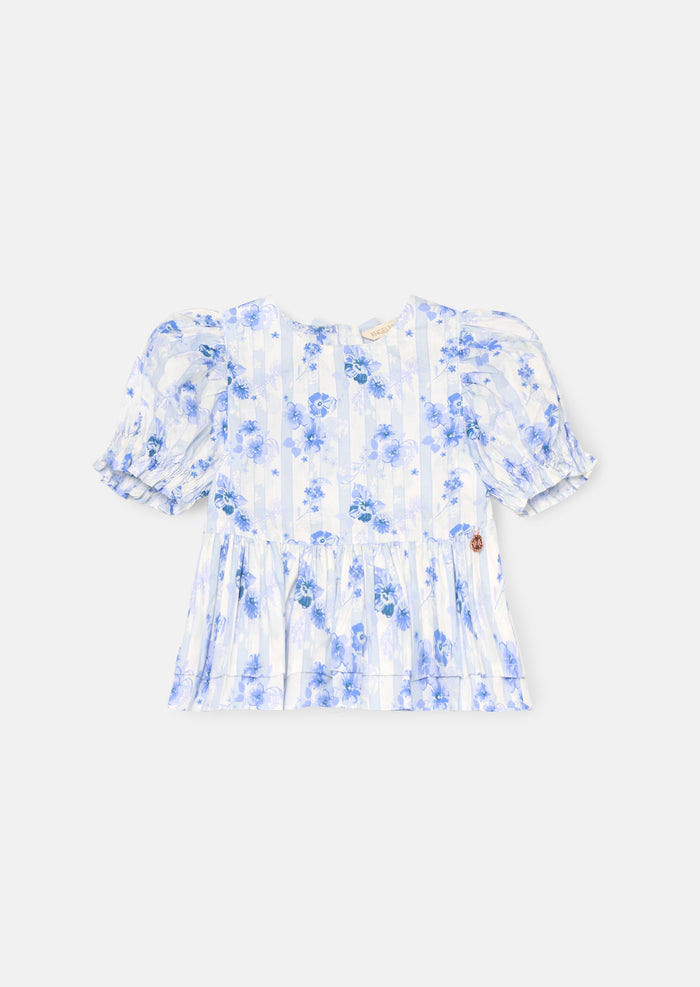 Pia Floral Tie Detail Peplum Top