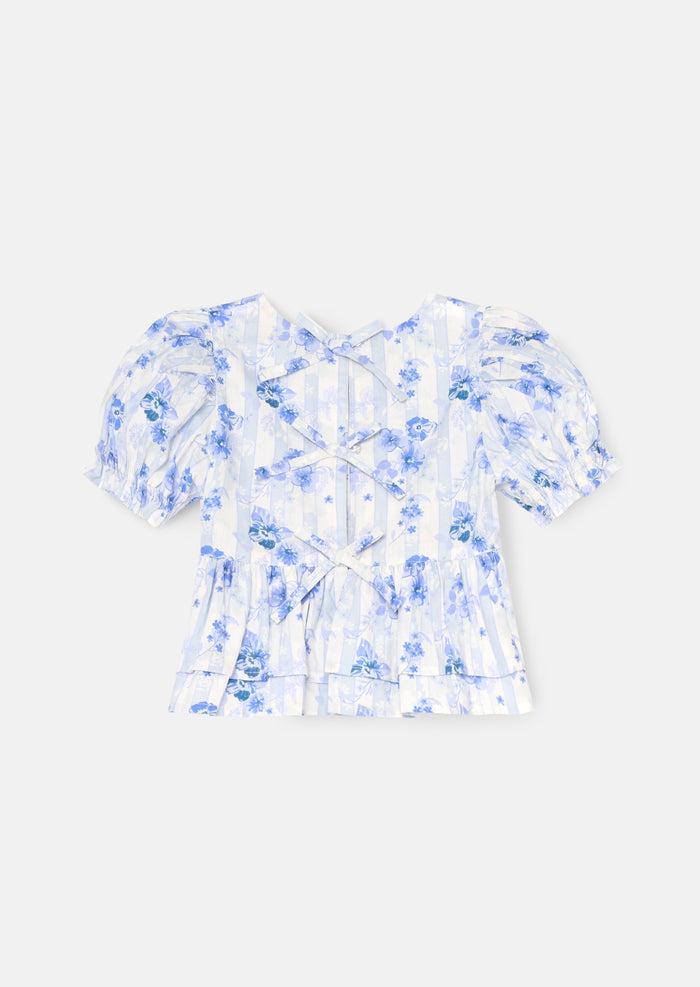 Pia Floral Tie Detail Peplum Top