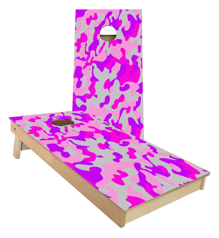 Pink Camo Cornhole Boards