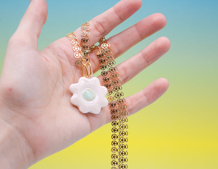 Pink Daisy Necklace
