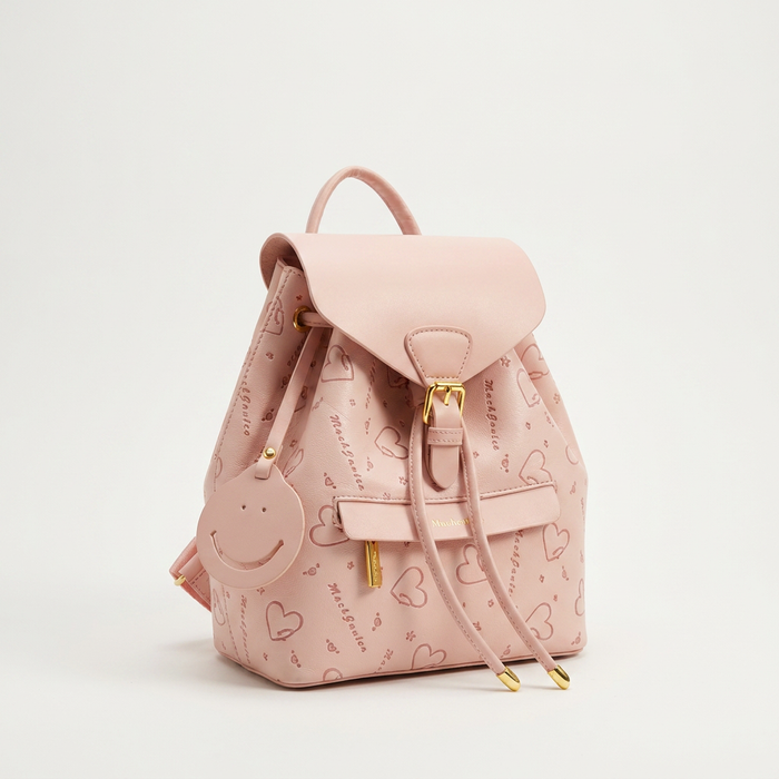 Pink Heart Embossed Mini Backpack | Shop Canada