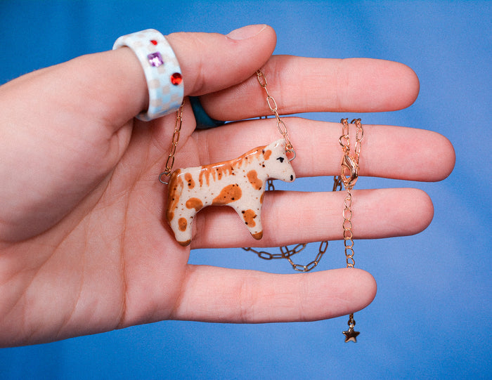 Pinto Horse Necklace