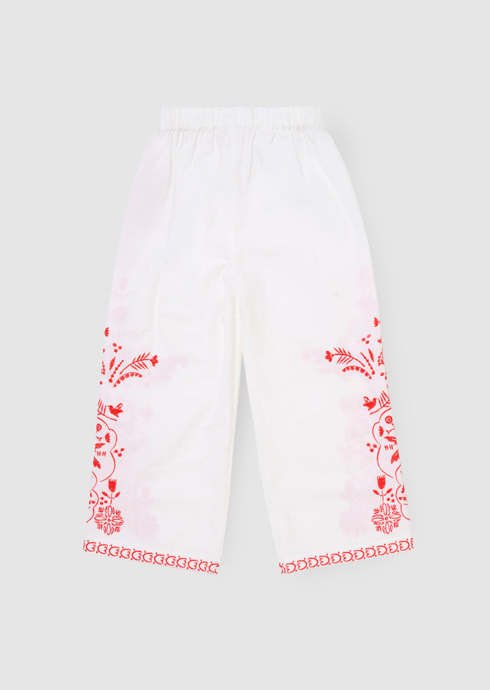 Pippa Embroidered Tie Waist Trousers