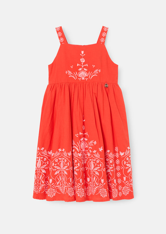 Pippa Red Embroidered Dress