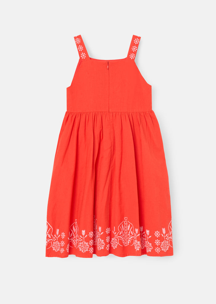 Pippa Red Embroidered Dress