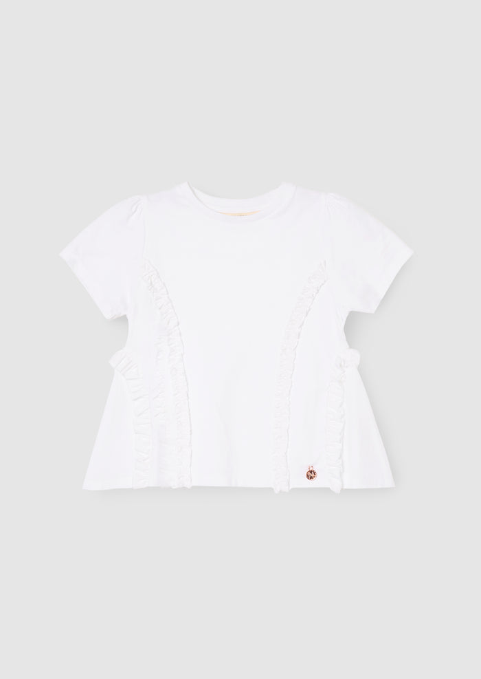 Pippa Woven Peplum Ruffle T Shirt
