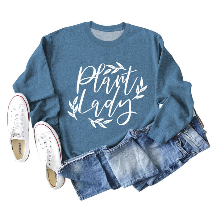 Blue sweater (white font) / S