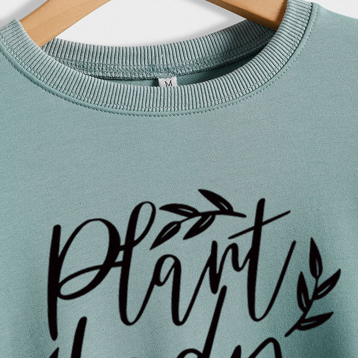 Plain Lady Fashion Women's Round Neck Printed Bottomed Long Sleeved Shirt Large Sweater