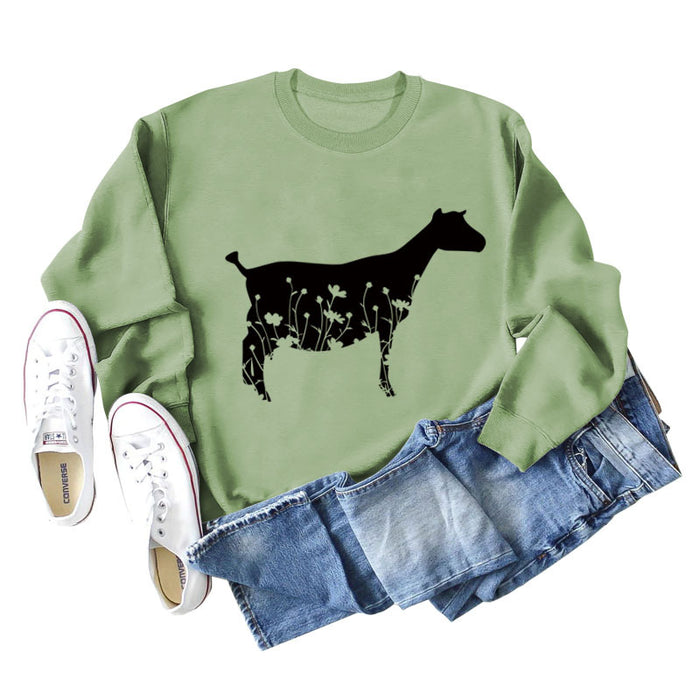 Olive green sweater (black font) / S