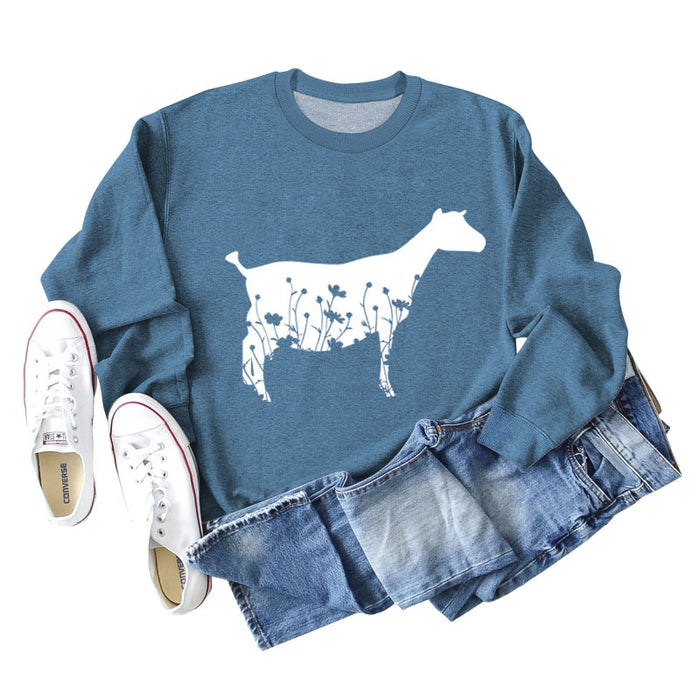 Blue sweater (white font) / S