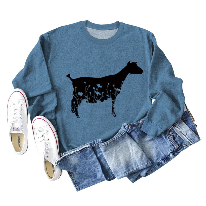 Blue sweater (black font) / S