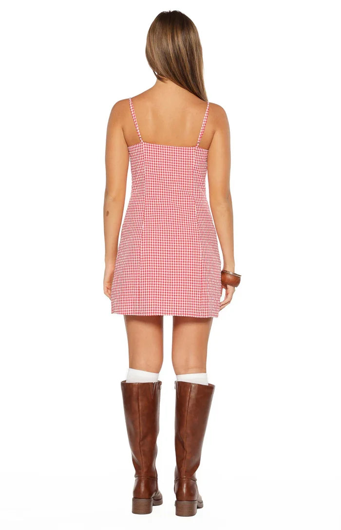 Please Red Gingham Mini Dress
