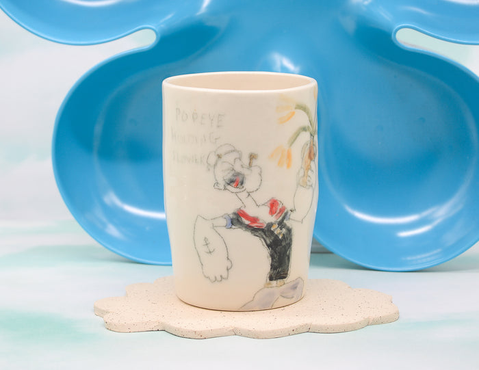 Popeye Holding Flowers Cup