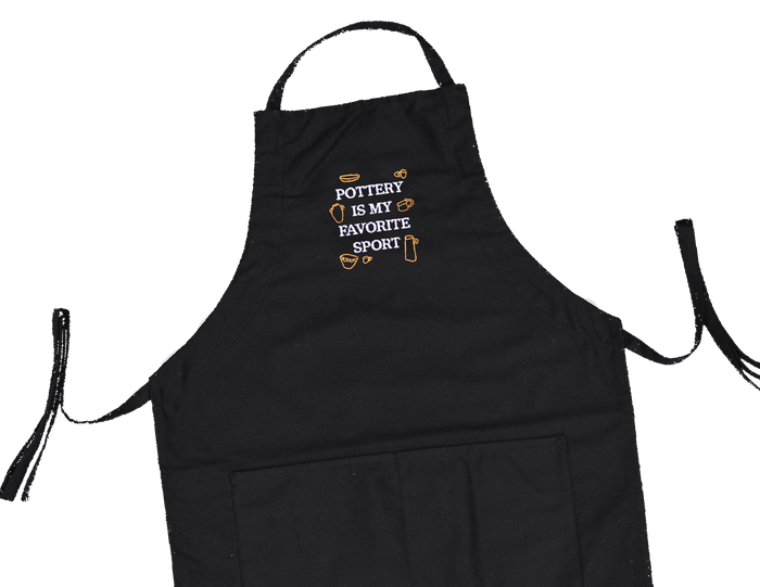 Pottery Is My Favorite Sport Apron - Black