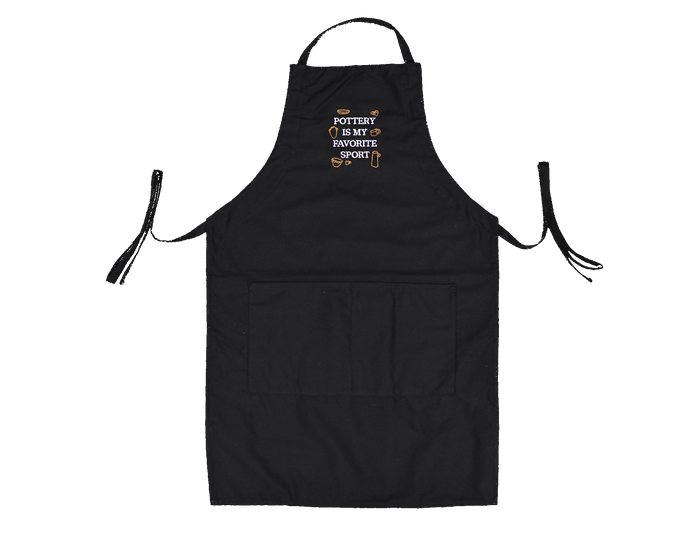 Pottery Is My Favorite Sport Apron - Black