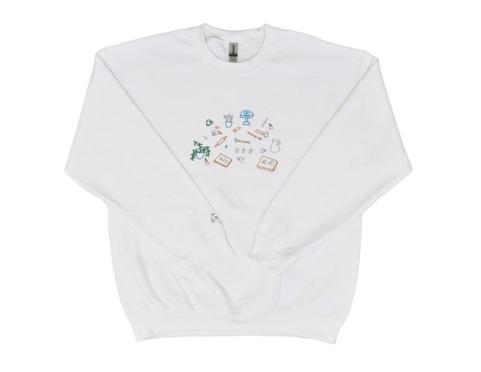 Pottery Tools Sweatshirt - White