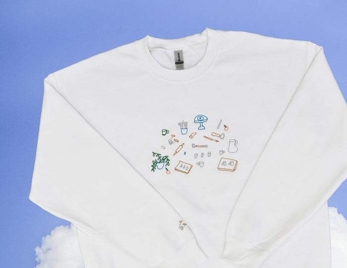Pottery Tools Sweatshirt - White