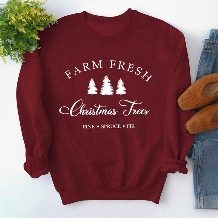 Red wine sweater (white font) / S