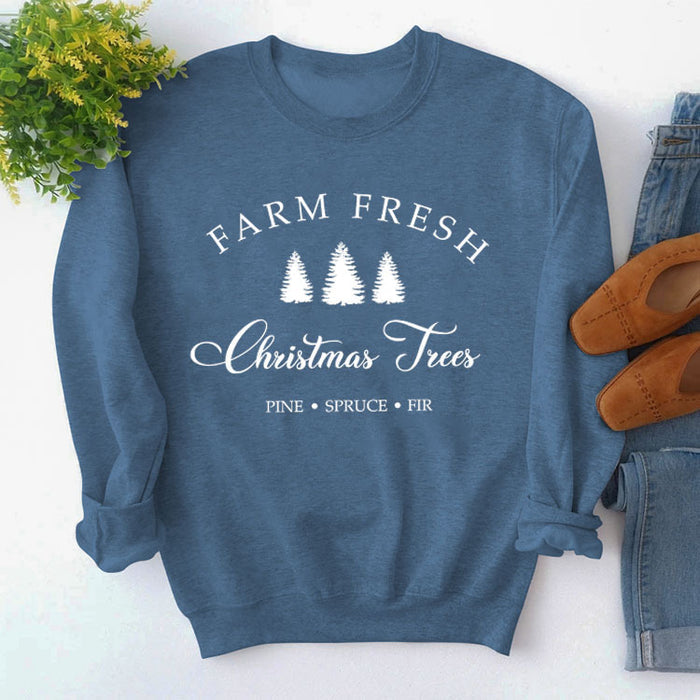 Blue sweater (white font) / S