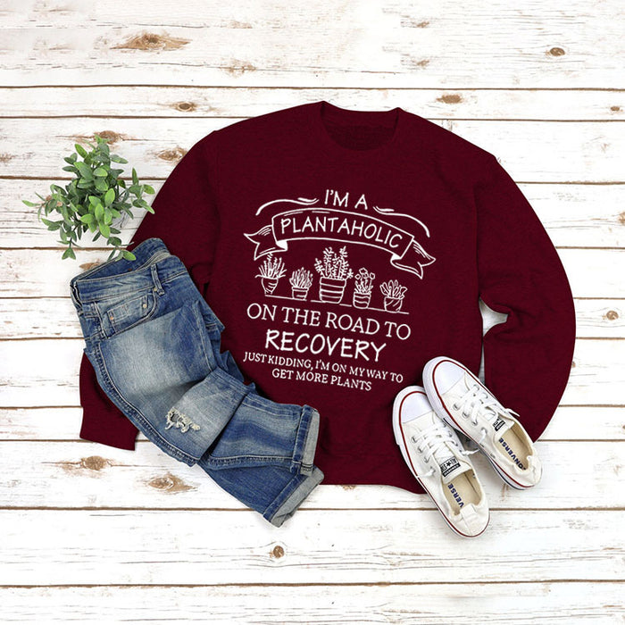 Red wine sweater (white font) / S