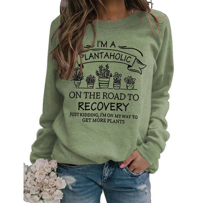 Printed Pullover Round Neck Tops Long Sleeve Printed Sweatshirt