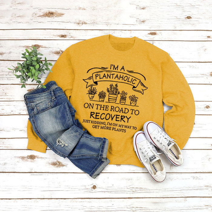 Printed Pullover Round Neck Tops Long Sleeve Printed Sweatshirt