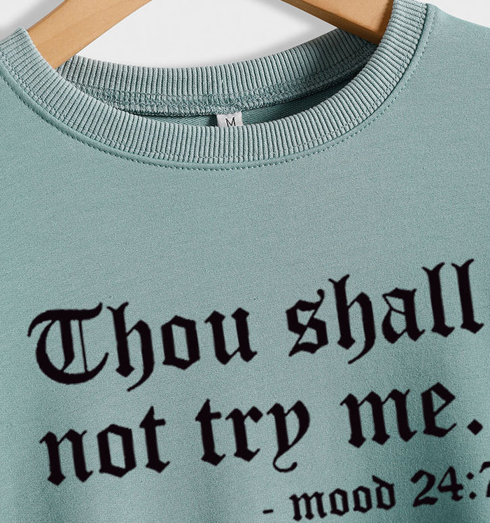 Printed Round Neck Letter Stitching Tops Long Sleeve Thou Shall Not Women's Printed Sweatshirt