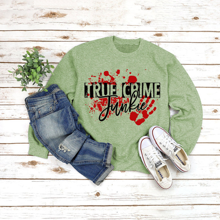 Olive green sweater (black word color picture) / S
